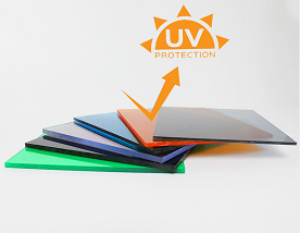 UV-protective surface layer for outdoor exposure.